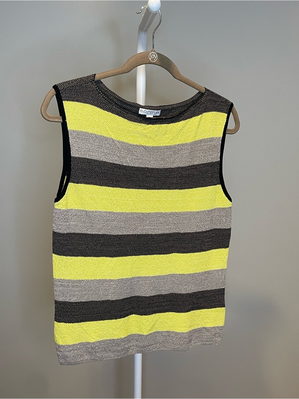 eva mendes for New York & Company Striped Knit Tank - Yellow/Gray/Black